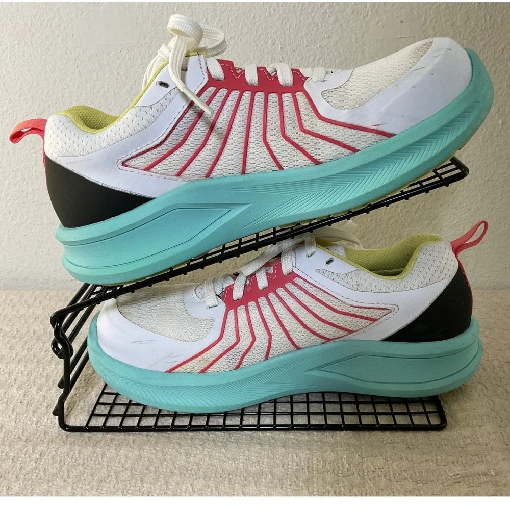 Wolverine Rev Duraspring‎ Women's 8.5 Carbon Safety Toe Work Shoes Pink Aqua